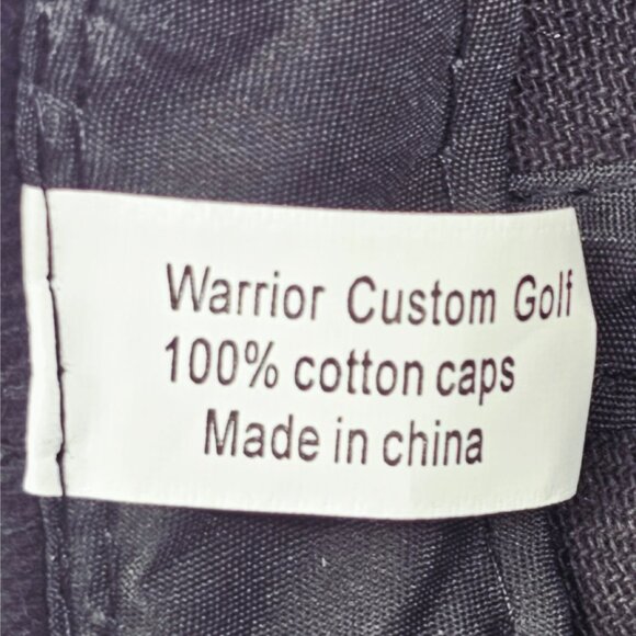 Warrior Custom Golf Promotional Advertising Black Baseball Cap Hat Adjustable - Picture 11 of 11